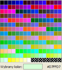 Przykładowa paleta kolorów z programu Pajączek NxG