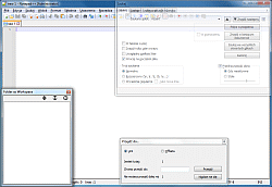 Notepad++ - kilka dodatkowych okien przesłaniających główne okno programu