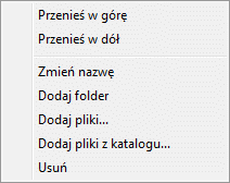 Notepad++ - menu kontekstowe dla głównego folderu z drzewiastej listy zasobów w oknie Projekt