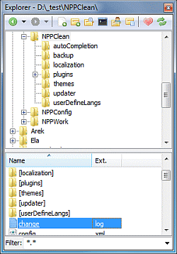 Explorer - okno Explorer po kliknięciu na przycisk Folder of Current File