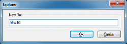 Explorer - okno Explorer po kliknięciu na przycisk New File...