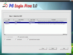 PC Login Now! 2.0 - resetowanie hasła dla konkretnego konta