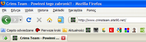 Kilka ikonek stron widocznych na pasku zakładek w przeglądarce Firefox