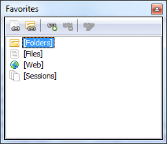 Explorer - okno Favorites w domyślnym stanie