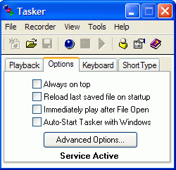 Tasker - zakładka Options